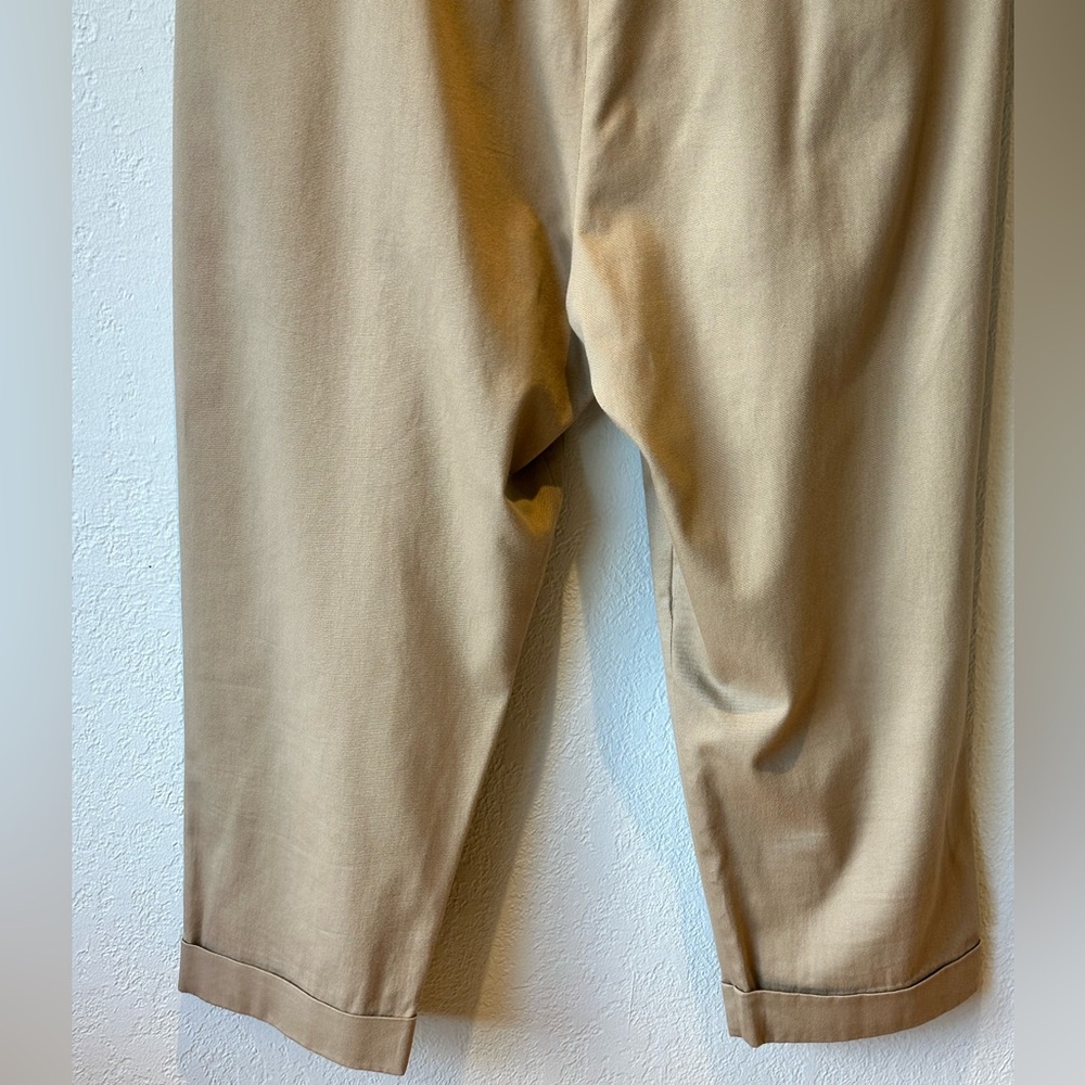 R13 Cropped Triple-pleat Crossover Trousers In Beige - Picture 10 of 16